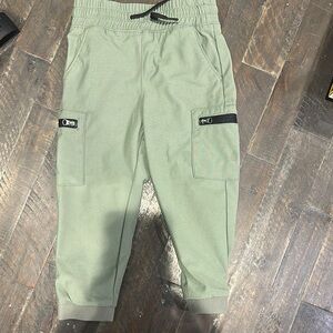 Kids Green Cargo Joggers